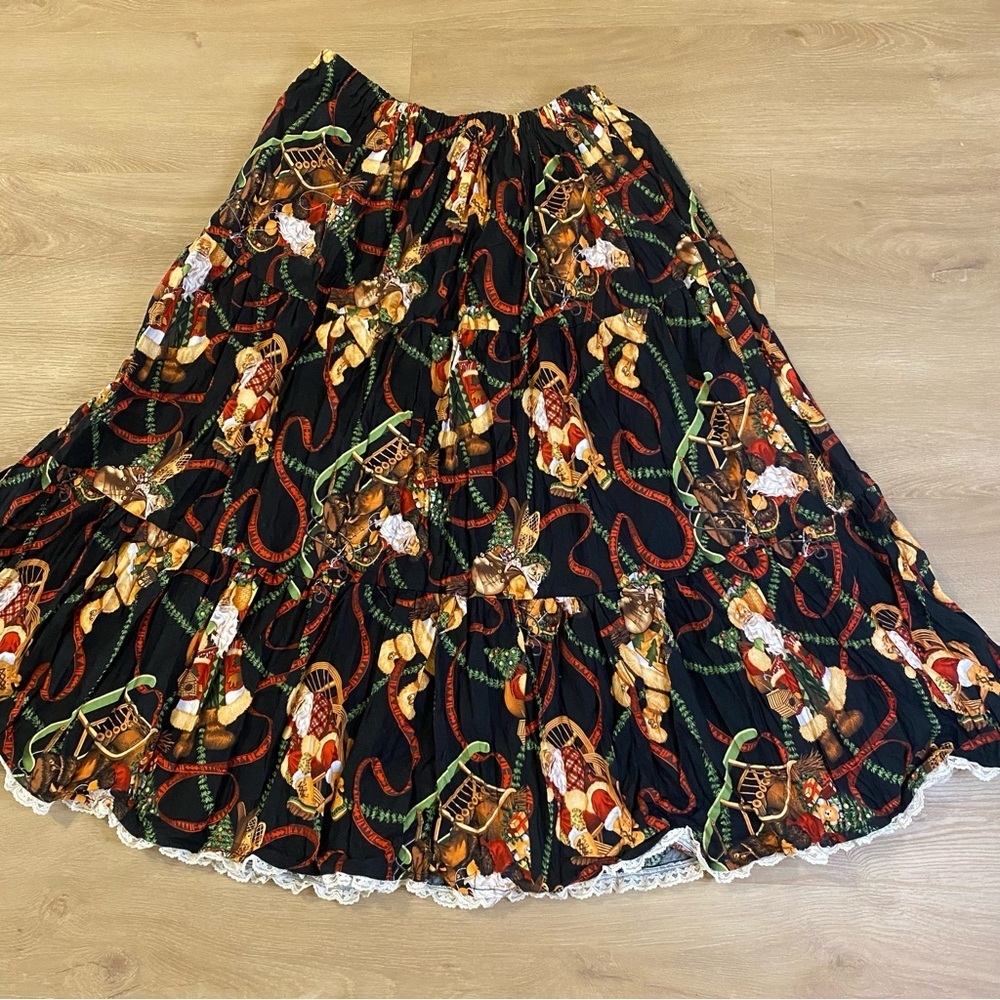 Vintage Christmas Holiday Santa skirt